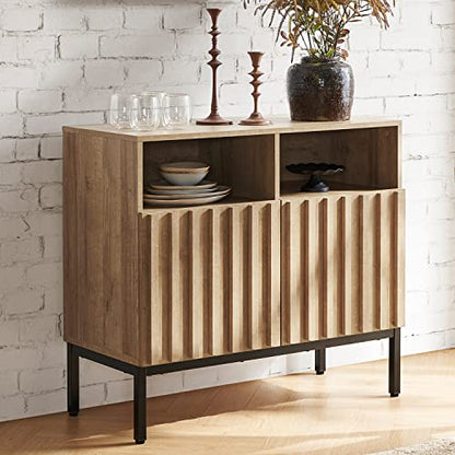 Norwin Storage Cabinet, Sturdy Modern Rustic Industrial Buffet Sideboard, view 2