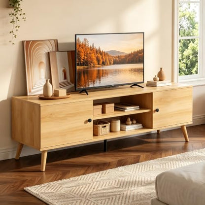 TV Stand for 55 60 inch TV, Modern Mid Century Entertainment Center with Storage, view 3