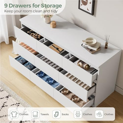 Modern 9 Drawer Dresser for Bedroom, Simply Chest of Drawers, view 5