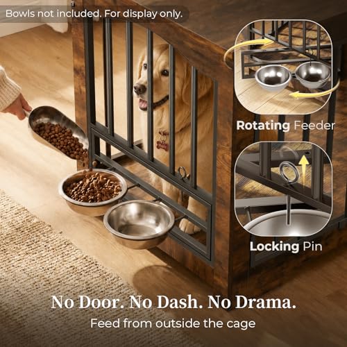 38 Inch Modern Farmhouse Dog Crate Furniture End Table, view 4
