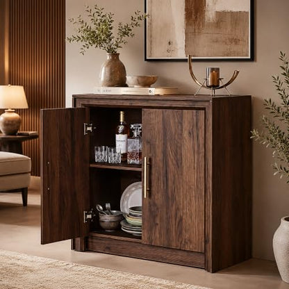 31.5" Sideboard Buffet Cabinet, Beveled Profile Design, Walnut, view 7