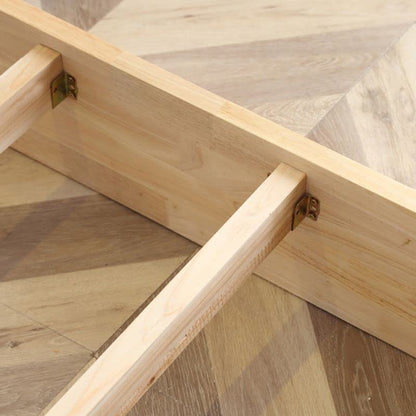 Bed Frame Without Headboard, Scandinavian Solid Wood Platform Bed Frame Wood Slat Support (Mattress Not Included) for Bedroom Home Farmhouse- California King Wood