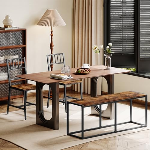Dining Bench, 47.2 Inch Dining Table Bench, Industrial Style Kitchen Bench, view 3