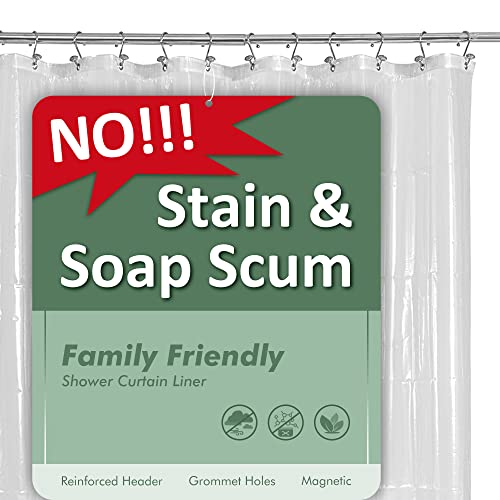 Oeko-tex Certified Shower Curtain Liner Standard Size, Clear, view 4