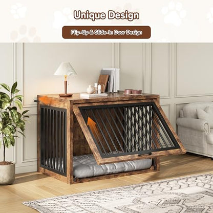 Dog Crate Furniture, 42'' Wooden Dog Kennel for Large Dogs up to 80 lb, view 3