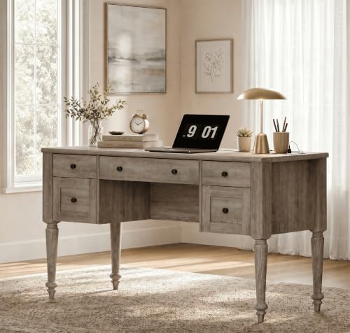 Farmhouse Executive Desk with Drawers, view 2