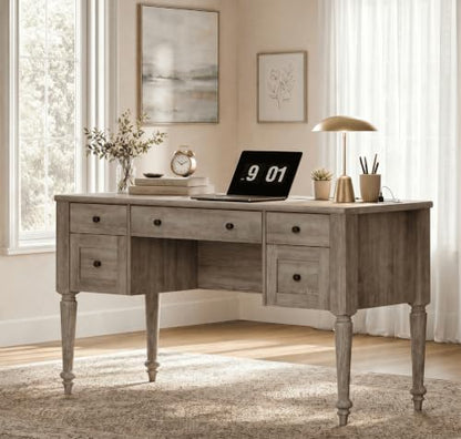 Farmhouse Executive Desk with Drawers, view 2