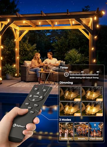 52FT Solar String Lights Outdoor Waterproof, Patio Lights with Remote & Timer, view 6
