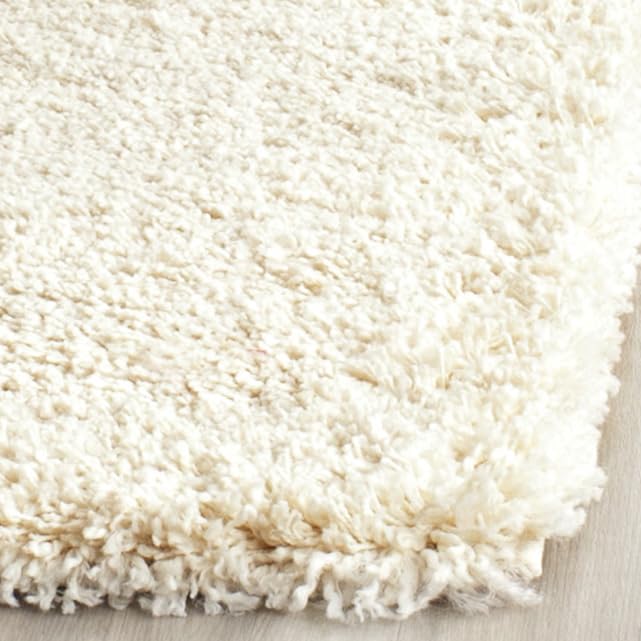 SAFAVIEH California Shag Collection Area Rug - 8' x 10', Ivory, Non-Shedding & Easy to Clean, Ultra Plush Thick Pile, Ideal for Living Room, Bedroom, Dining Space (SG151-1212)