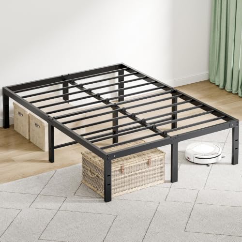 14 Inch Full Metal Bed Frame, Under Bed Storage, Black, view 2
