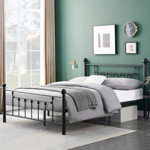 Full Size Metal Platform Bed Frame with Headboard and Footboard, view 4