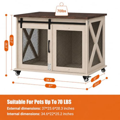 Dog Crate Furniture, 37" Dog Kennel Furniture, Farmhouse Dog Crate, view 7