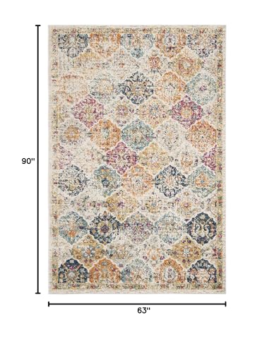 SAFAVIEH Madison Area Rug 5'3"x7'6", Transitional Cream & Multi MAD611B, view 3