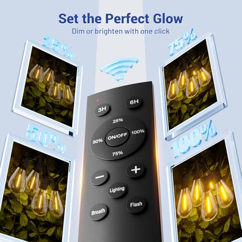 100FT LED Outdoor String Lights with Remote, view 6