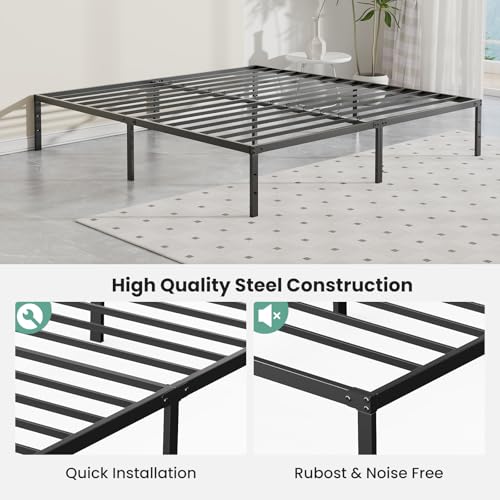 Full Bed Frame, Heavy Duty Sturdy 12 Inch Metal Platform Bed with Storage Space, view 6