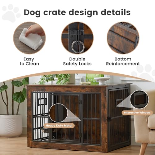 38 Inch Heavy Duty Dog Crate Furniture for Medium Dogs, view 6