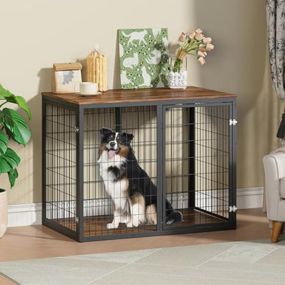 Dog Crate Furniture, 47'' Dog Kennel Indoor with 3 Doors, view 7