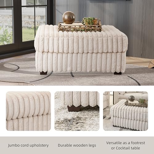 Belvoir Accent Cocktail Ottoman, Beige Champagne