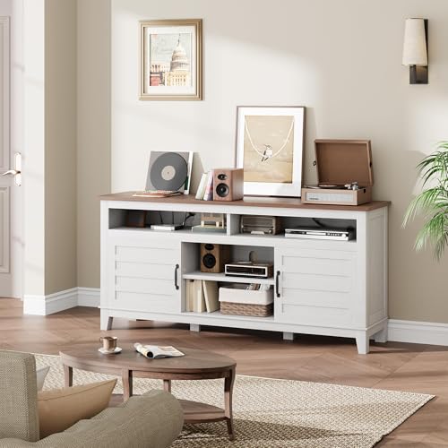 63 Inch TV Stand, Entertainment Center with Adjustable Shelves, view 4