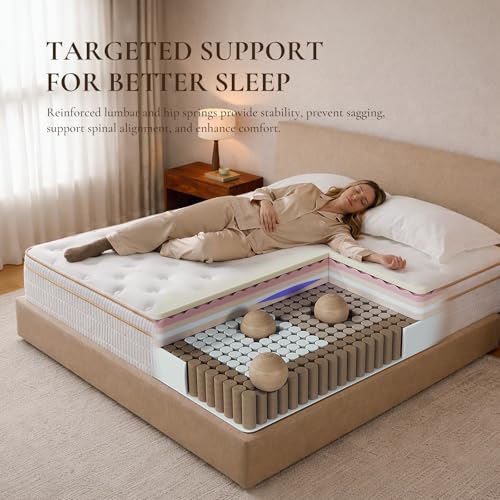 Full Size Mattress, 12 Inch Medium Firm Hybrid, Fiberglass Free, view 7