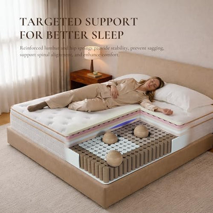 Full Size Mattress, 12 Inch Medium Firm Hybrid, Fiberglass Free, view 7