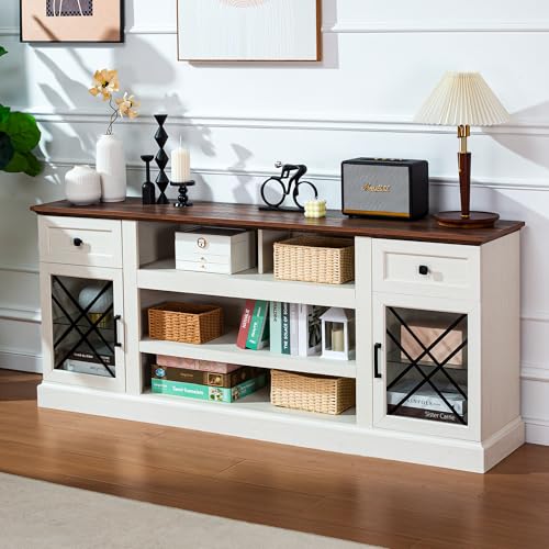 70 Inch TV Stands for Living Room Farmhouse Entrainment Center for bedroom, view 2