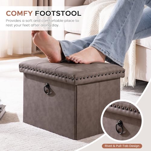 16x12x12 Inches Folding Cube Storage Ottoman, view 5