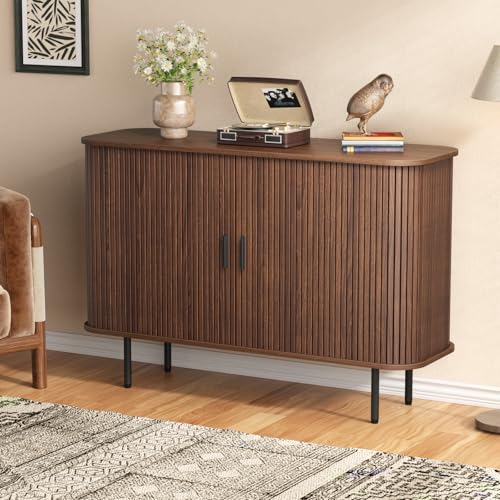 47''W x 32''H Walnut Storage Cabinet, view 3