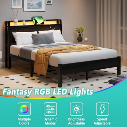 Full Size Bed Frame, Black, view 5
