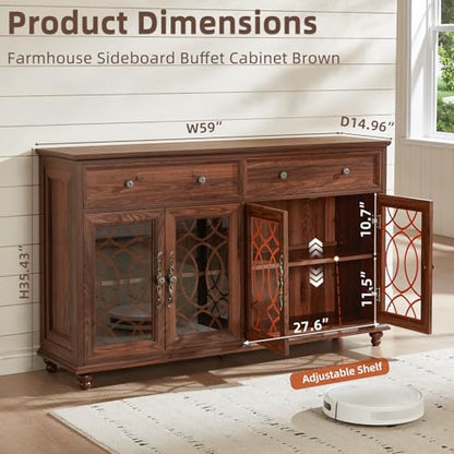 Farmhouse Sideboard Buffet Cabinet with Storage, view 3
