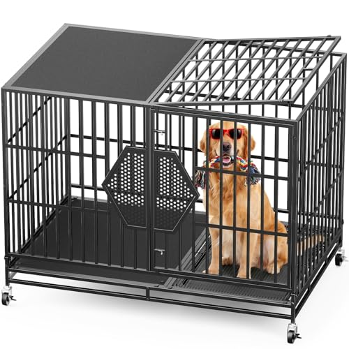48'' Heavy Duty Dog Crates for Large Dogs, Dog Kennel Indoor, view 2