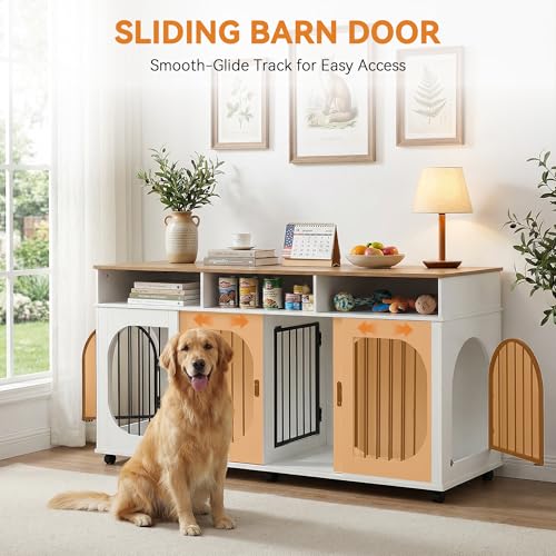 71" Double Dog Crate Furniture, view 4