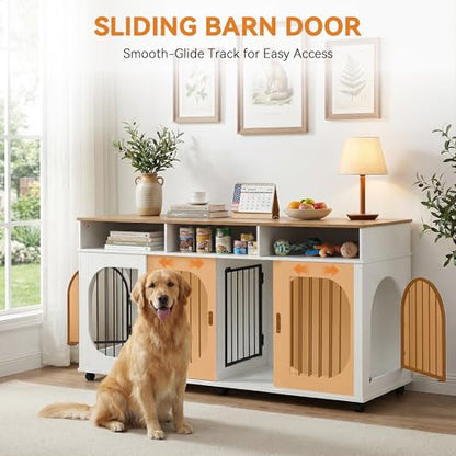 71" Double Dog Crate Furniture, view 4