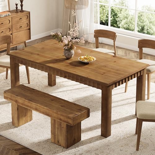 63-Inch Solid Wood Dining Table for 6, view 2