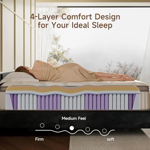 Twin Mattress, 10 Inch Hybrid Twin Mattress in a Box, view 4