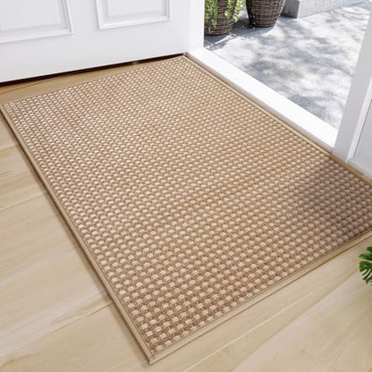 Door Mat Indoor Entrance Front Entry Mats,17''x30'',Brown, view 2