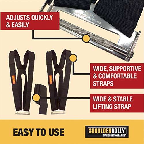 Moving Straps - Lifting Strap for 2 Movers - Move, Lift, Carry, And Secure Furniture, Appliances, Heavy, Bulky Objects Safely, Efficiently, More Easily Like The Pros - LD1000
