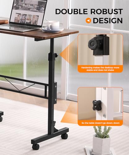 Standing Desk Adjustable Height, Mobile Stand Up Desk with Wheels, view 5