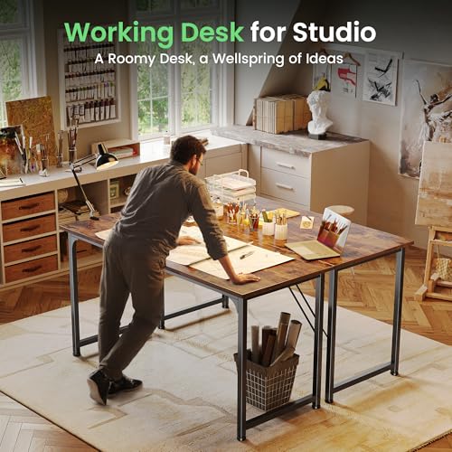 Computer Desk, 55 Inch Home Office Desk, view 8