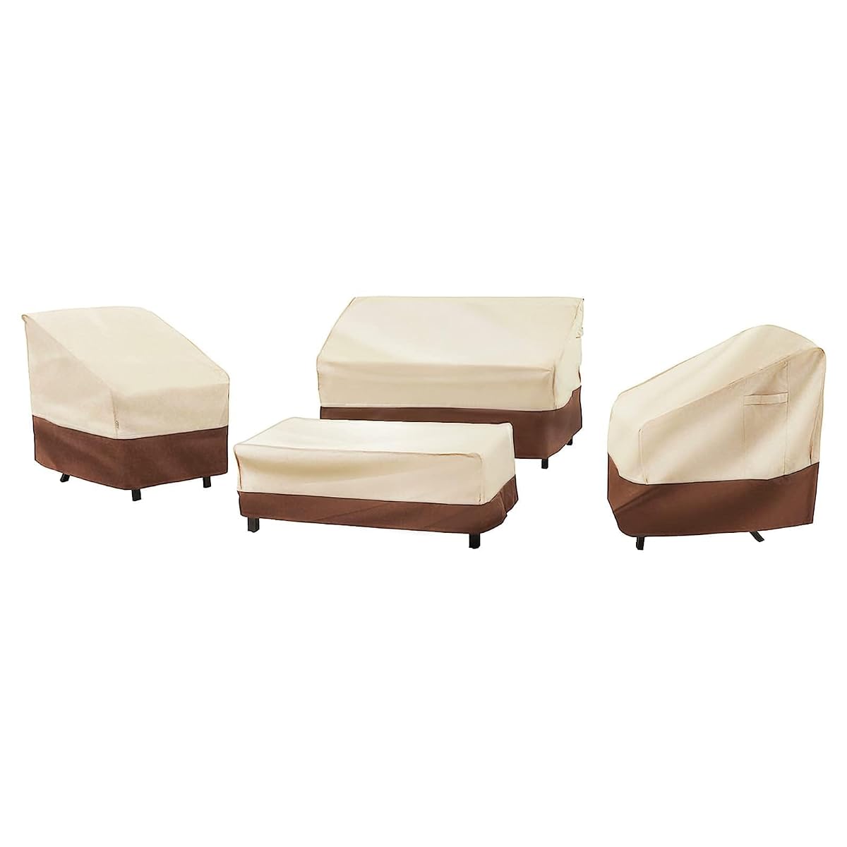 Patio Furniture Cover Set, 4 Piece Outdoor Furniture Cover Waterproof, 600D Heavy Duty Lawn Patio Set Covers