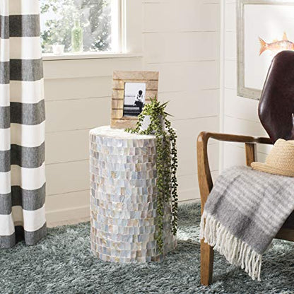 Safavieh Home Collection Ariel Multi Blue Square Mosaic Round Stool