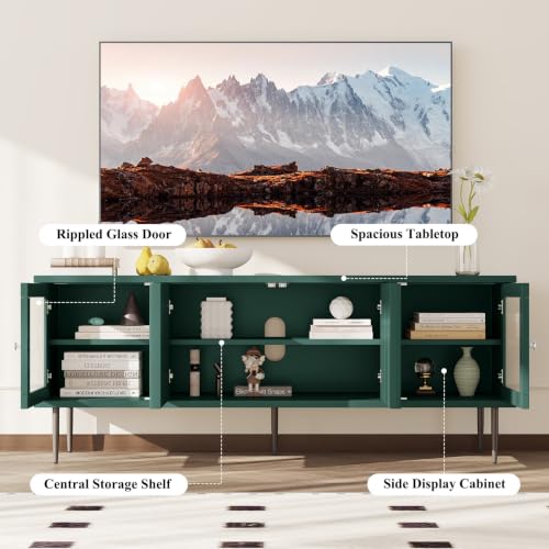 TV Consoles for Living Room with 4 Doors, 75", Green, view 8