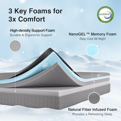 King Size Mattress, 12 Inch Memory Foam Mattress for Cool Night, view 5