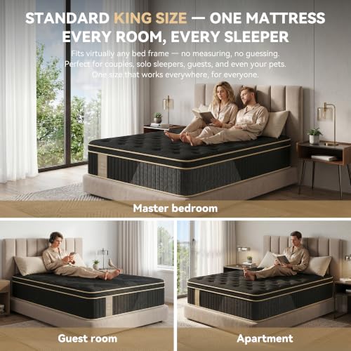 Mattress King Size, 12 inch King Mattress in a Box, Hybrid Mattress, view 6