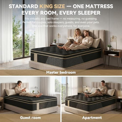 Mattress King Size, 12 inch King Mattress in a Box, Hybrid Mattress, view 6