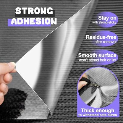 Large Cat Scratch Furniture Protector, 18 Pcs Clear Anti Cat Scratch Protector, Self-Adhesive Furniture Cat Scratch Protector, 17in