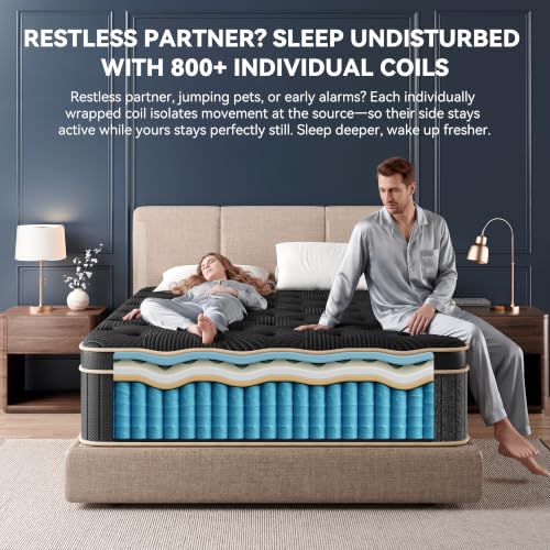 Queen Mattress, 12 Inch Hybrid Mattress Queen Size in a Box, Medium Firm, view 4