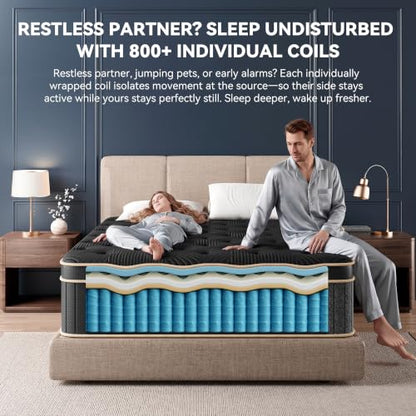 Queen Mattress, 12 Inch Hybrid Mattress Queen Size in a Box, Medium Firm, view 4