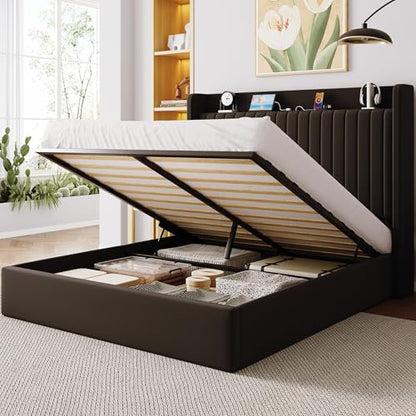 Hydraulic Black Storage Bed, view 2