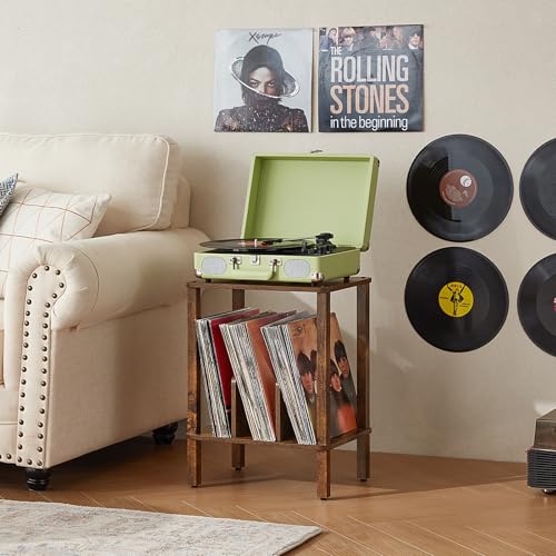 2-Tier Record Player Stand for Vinyl Records Storage End Table, view 6